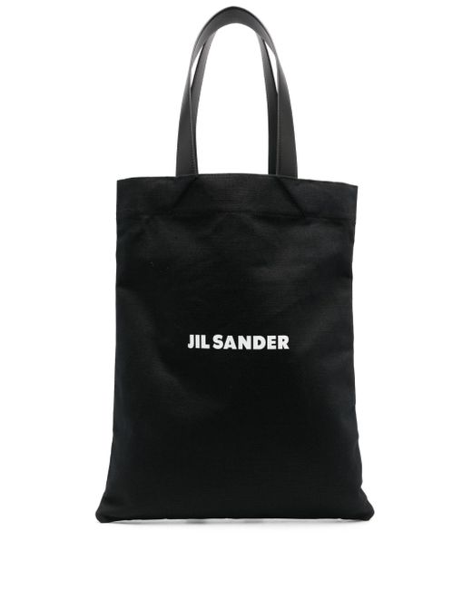 Jil Sander large logo print tote bag