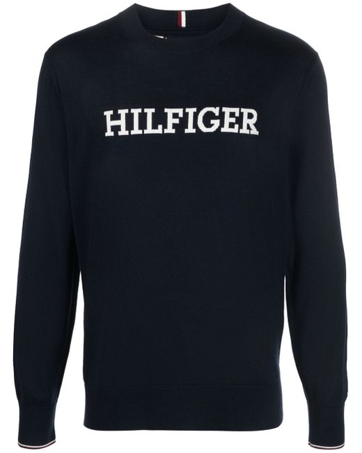 Tommy Hilfiger logo intarsia-knit jumper