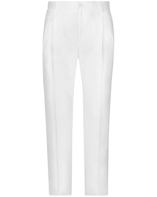 Dolce & Gabbana pressed-crease linen trousers