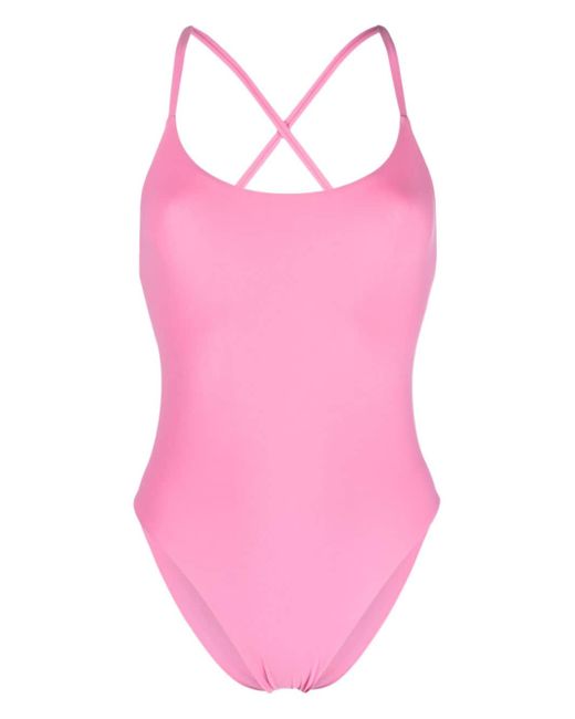 Lido criss-cross straps high-cut swimsuit