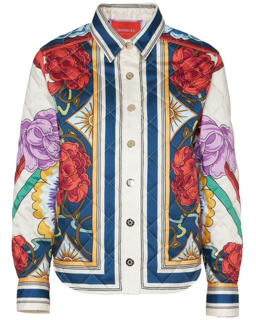 La Double J. Edie floral-print quilted jacket
