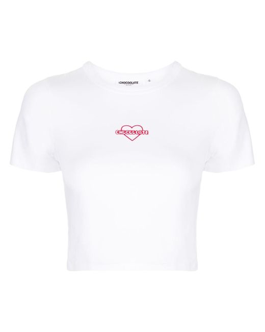 Chocoolate logo-print cropped T-shirt