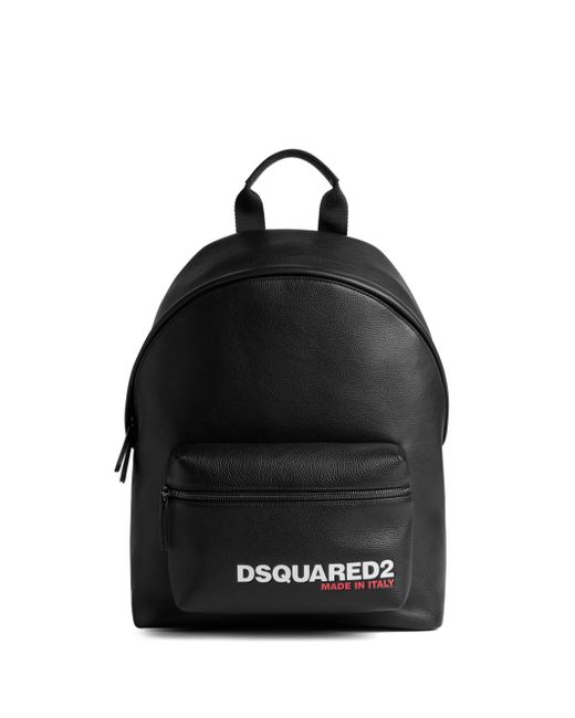 Dsquared2 logo-print pebbled leather backpack