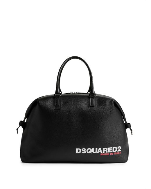 Dsquared2 logo-print grained tote bag