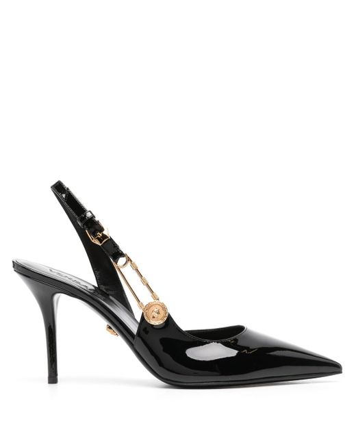 Versace Safety Pin 85mm slingback pumps
