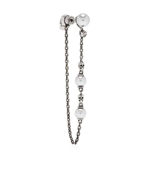 Alexander McQueen pearl-embellished Skull drop earrings
