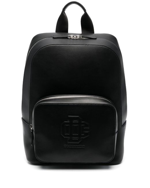 Dsquared2 embossed-monogram leather backpack