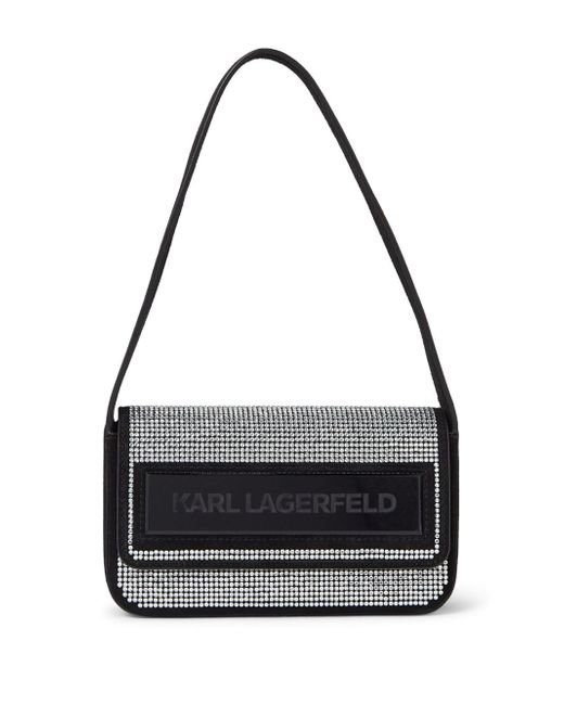 Karl Lagerfeld small Essential crystal-embellished shoulder bag