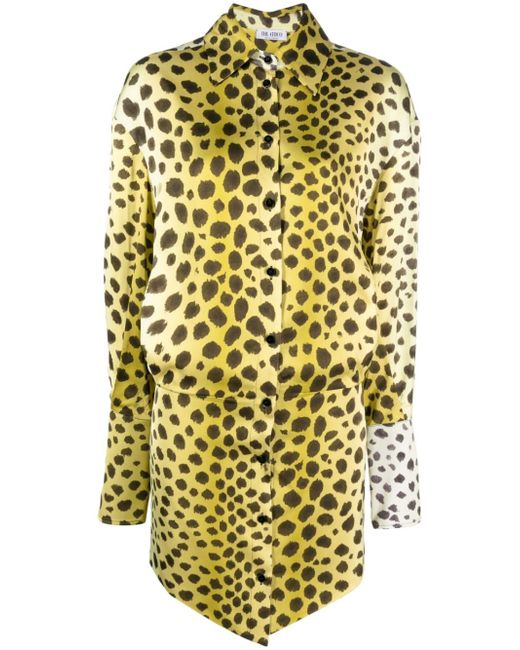 Attico leopard-patterned shirt dress