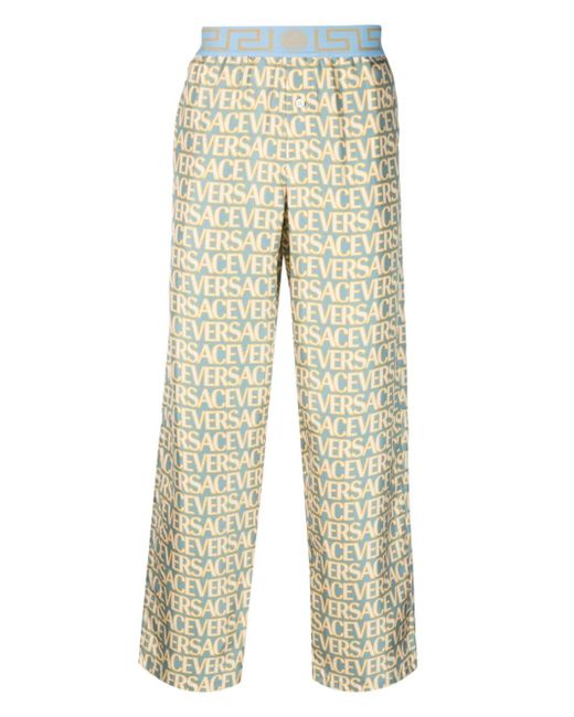 Versace Allover silk pyjama bottoms