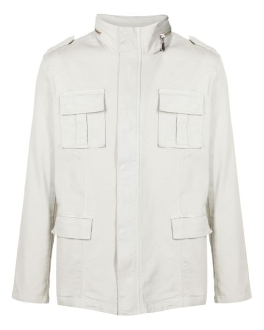 Osklen detachable-hood cotton military jacket