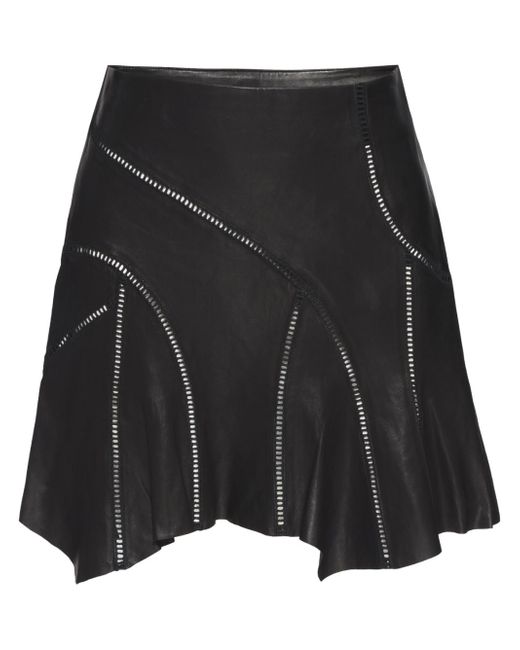 Rta asymmetrical leather skirt