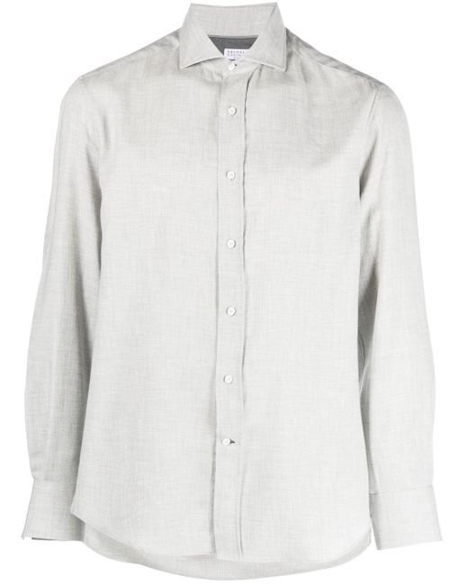 Brunello Cucinelli long-sleeve cotton-blend shirt