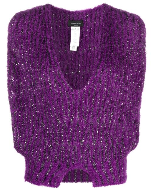 Fabiana Filippi sequin-embellished knitted top