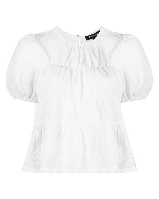 tout a coup short-sleeved ruched blouse