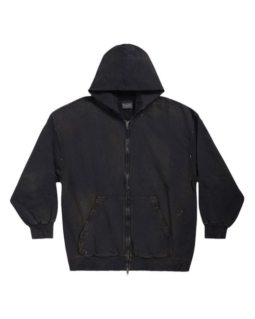 Balenciaga distressed zip-up hoodie