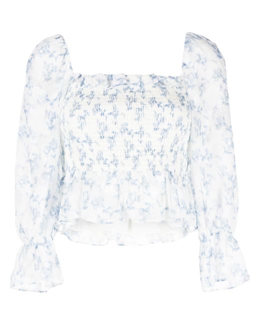 b+ab floral-print textured blouse