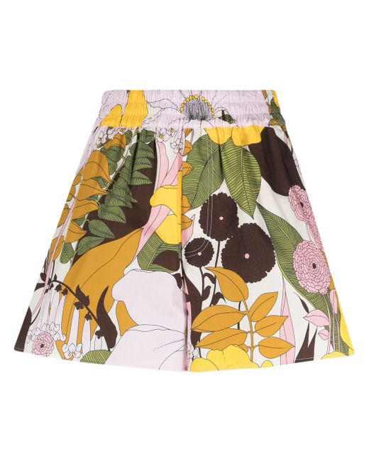 La Double J. Big Flowers-print shorts