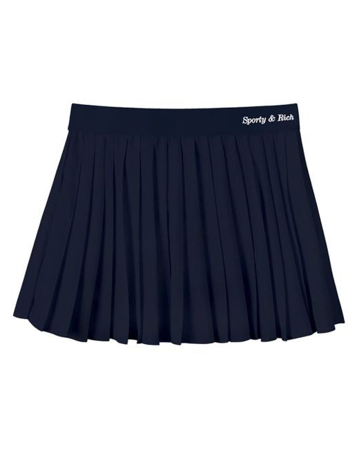 Sporty & Rich logo-print pleated skirt