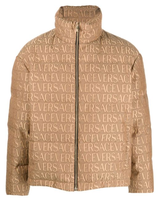Versace Allover logo-print puffer jacket
