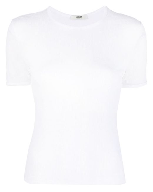 Agolde short-sleeve fine-ribbed T-shirt