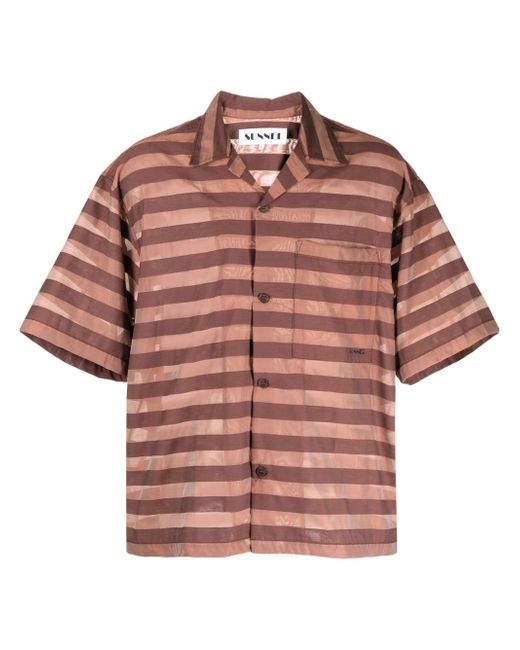 Sunnei striped cotton-blend shirt