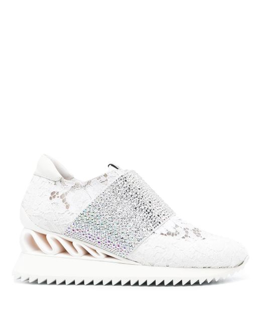 Le Silla Jackie crystal-embellished sneakers