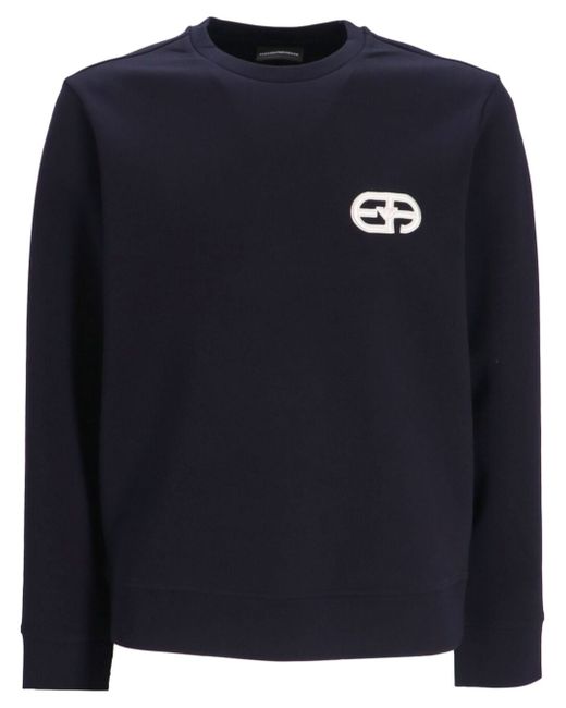 Emporio Armani logo-patch long-sleeve sweatshirt