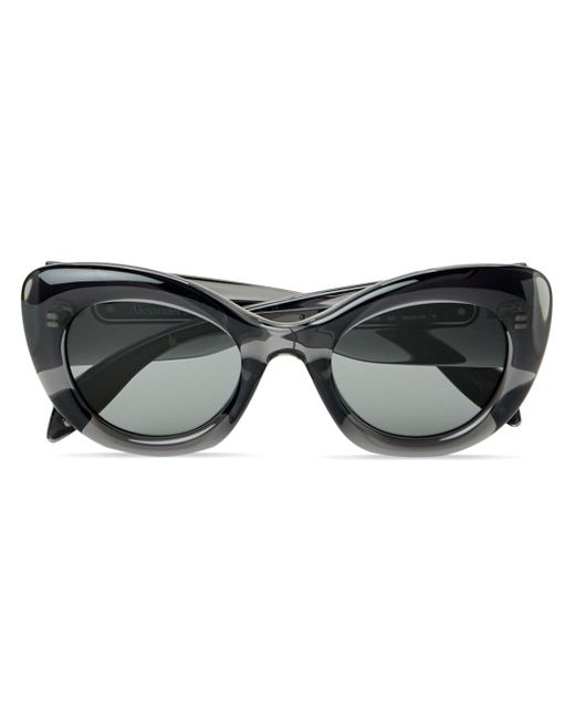 Alexander McQueen logo-engraved cat-eye frame sunglasses
