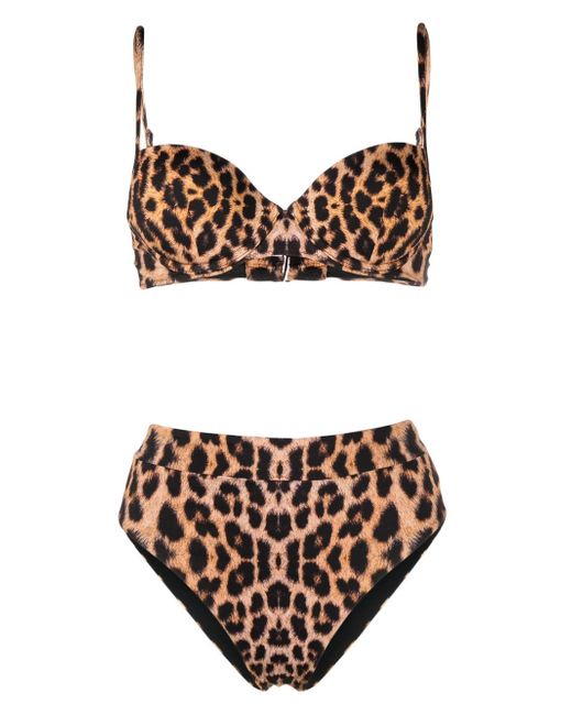 Noire Swimwear leopard-print bikini set