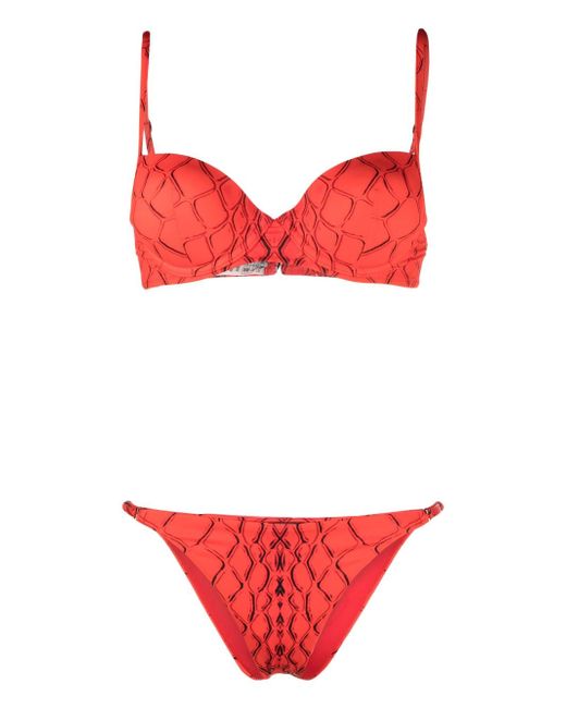 Noire Swimwear abstract-print bikini set