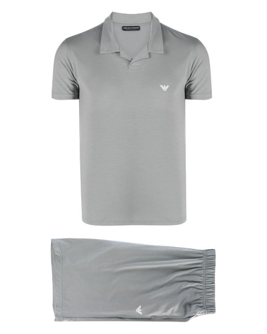 Emporio Armani logo-print modal pajama set