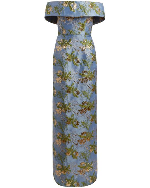 Markarian Clover brocade-effect silk dress