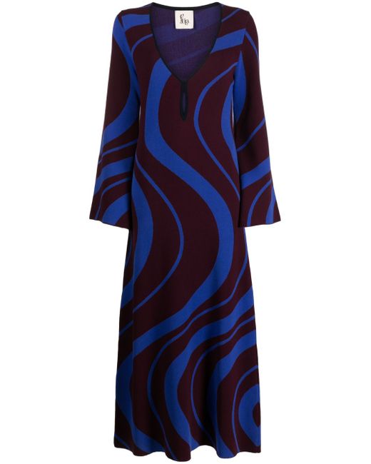 Paula patterned-jacquard maxi dress