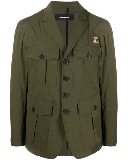 Dsquared2 cargo-pockets buttoned military jacket