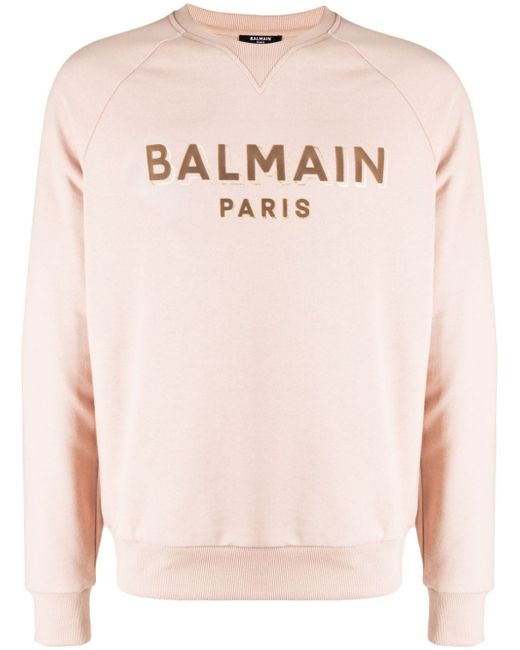Balmain flocked-logo sweatshirt