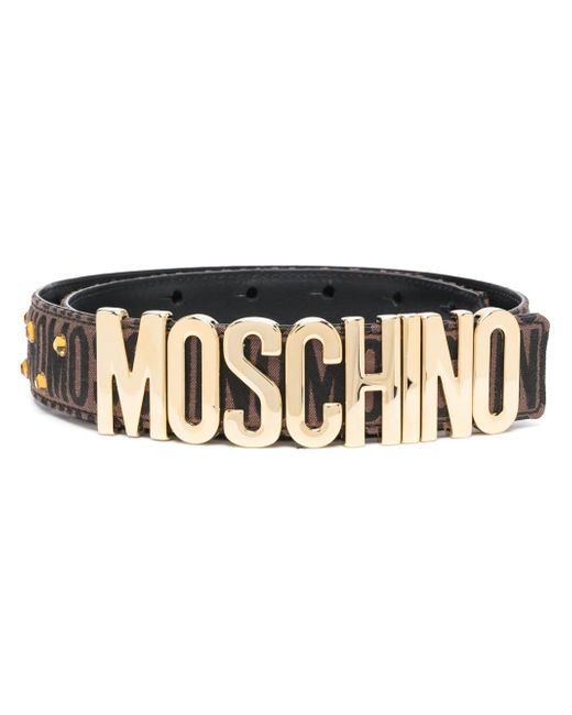 Moschino stud-embellished leather belt