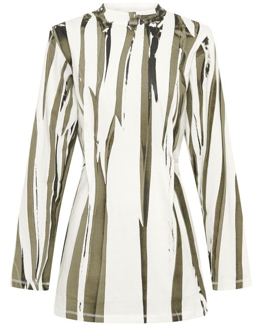Dion Lee Fang-print long-sleeved dress