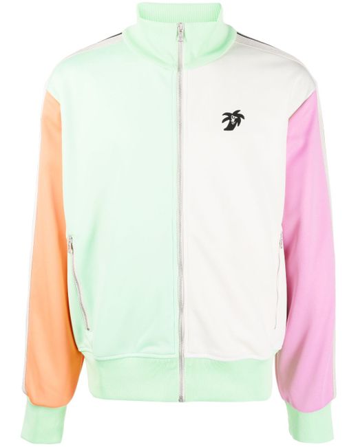 Palm Angels colourblock logo-print track jacket