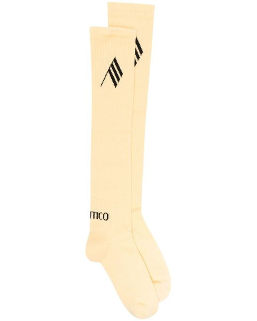 Attico intarsia-logo ribbed socks