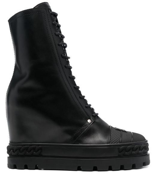 Casadei 120mm lace-up leather boots