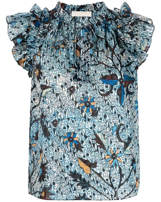 Ulla Johnson floral-print short-sleeve blouse