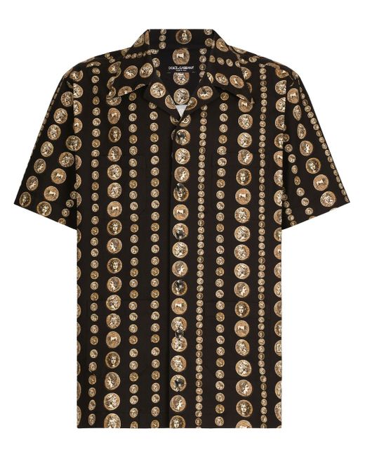 Dolce & Gabbana coin-print stretch-cotton shirt