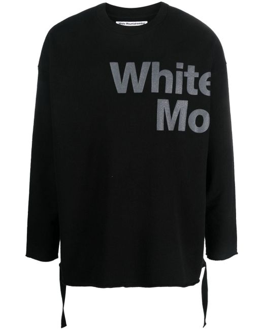 White Mountaineering logo-print draped-strap sweatshirt