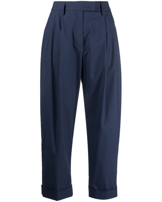 Moorer cropped cotton trousers