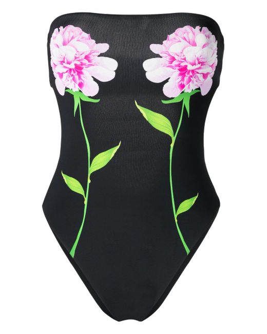 Cynthia Rowley floral-print off-shoulder swimsuit