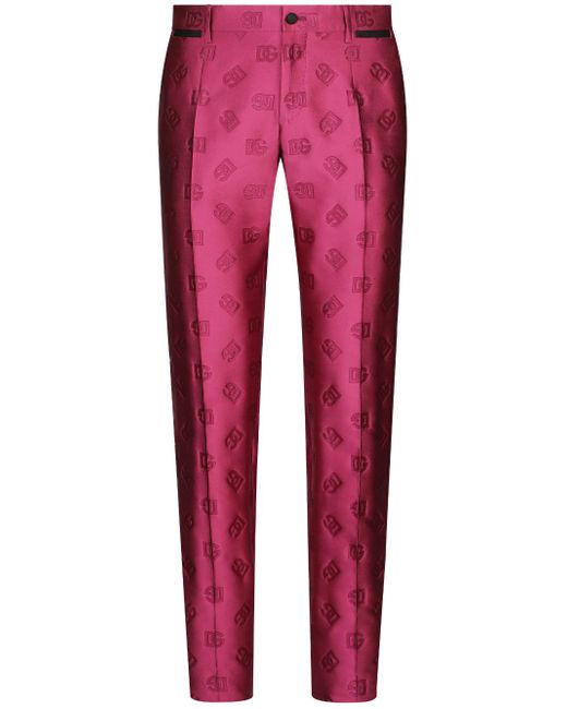 Dolce & Gabbana monogram-jacquard tailored trousers