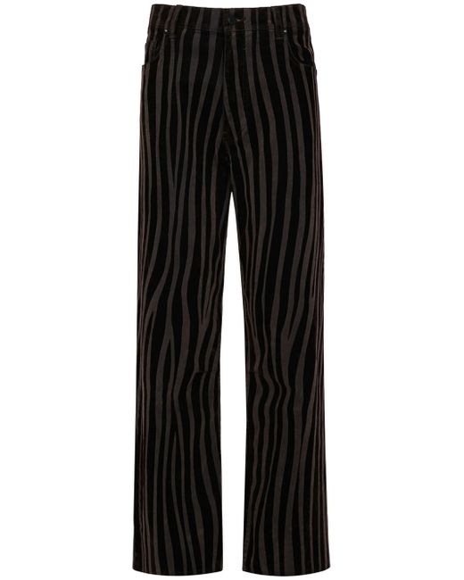 Rta striped straight-leg cropped trousers