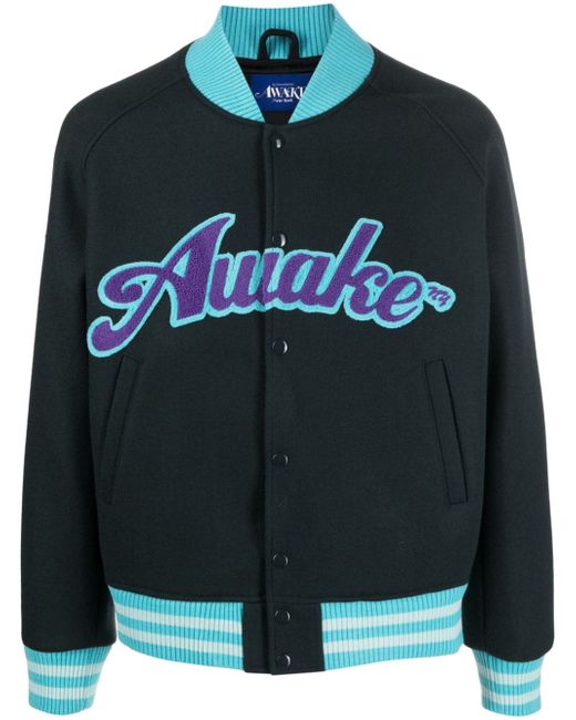 Awake Ny logo-print wool-blend bomber jacket