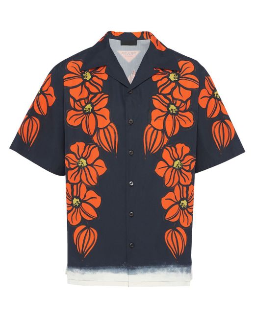 Prada floral-print short-sleeve shirt
